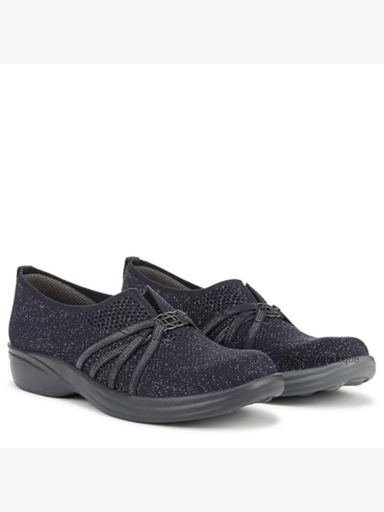 Easy Spirit Women Women\'s Slip-On Loafers with Stretch Knit, Gel Cushion, Machine Washable